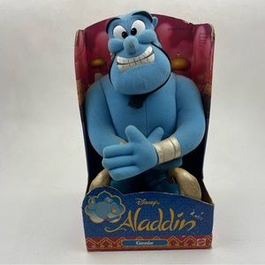 NIB VTG 1992 Disney Aladdin Genie Stuffed Plush Toy, Lamp Mattel